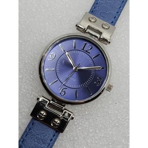 ACT 33mm Sunburst Sun Ray eeyore Blue Dial Hinge Case Band lugs Vintage Watch